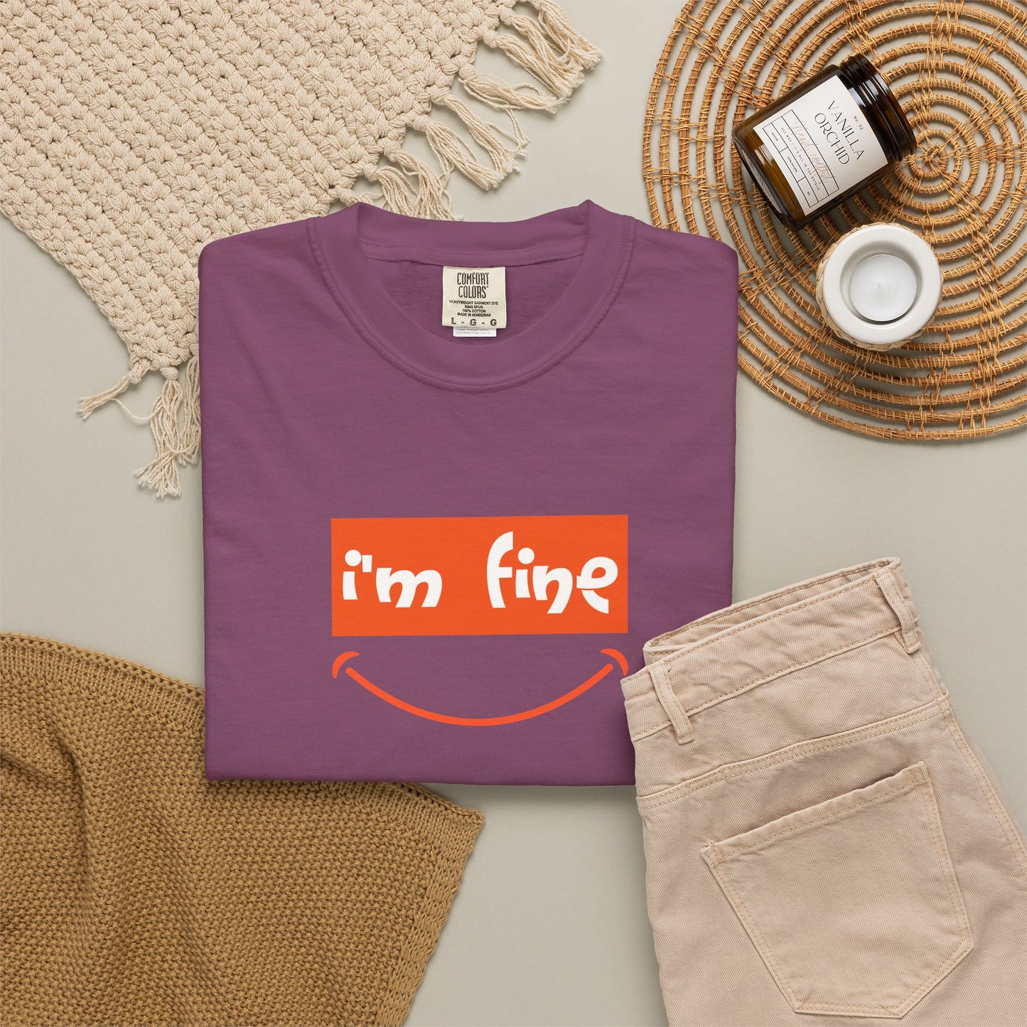 Comfort Colors® I'm Fine Shirt, Sarcastic Humor Shirt, Mental Health Shirt, Funny Therapy Gift, Therapy Shirt, Drowning Shirt, Gift for Her