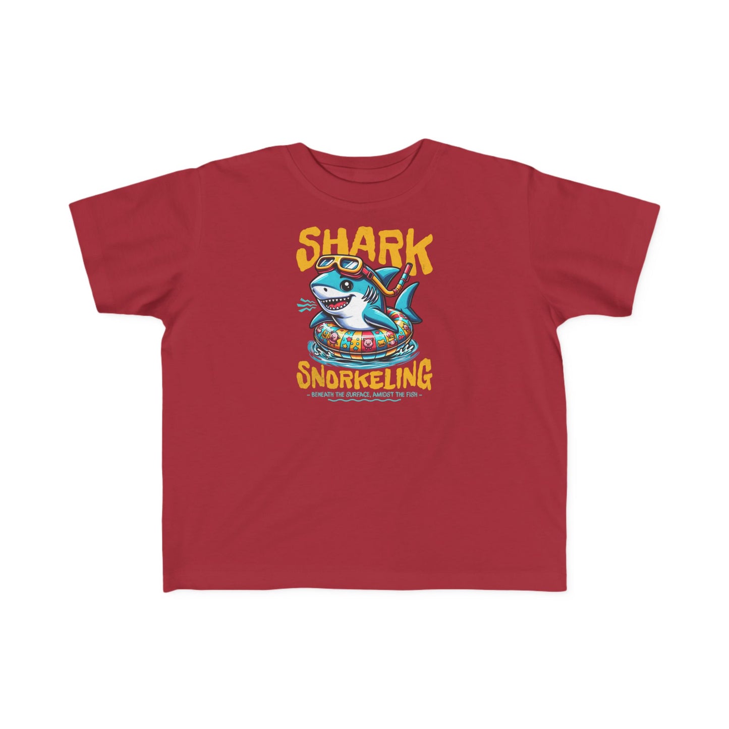Shark Snorkeling Toddler Shirt, Funny Kids Beach Tee, Shark Graphic Tshirt, Summer Vacation Shirt for Boys Girls, Pool Party Gift for Kids