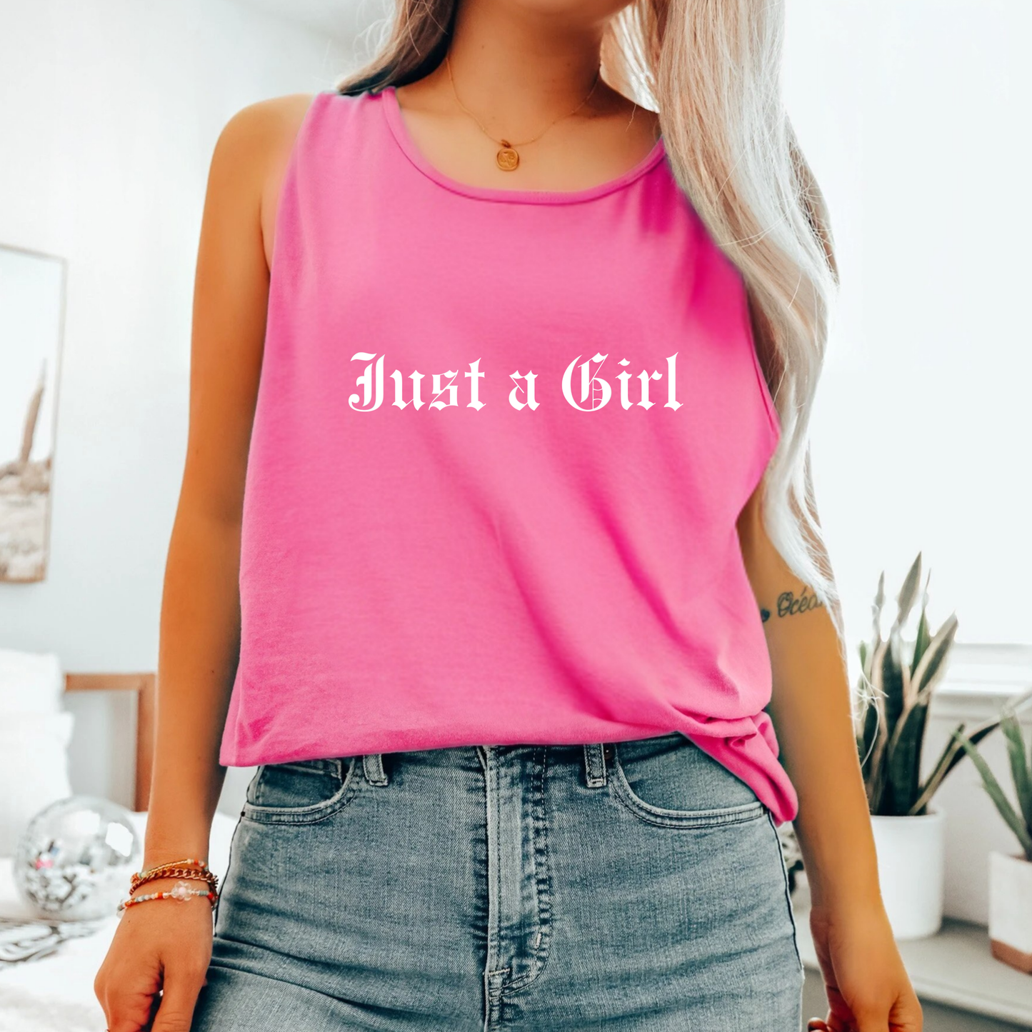 Just a girl Tee Tank top, Vintage-Inspired Rock Shirt,  Just a Girl shirt, Tragic Kingdom Design - Im Just a Girl