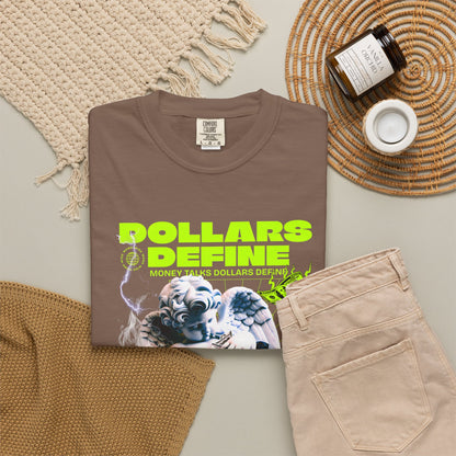 Comfort Colors® Dollars Define Money Angel Shirt, Hustle Culture T-Shirt, Streetwear Design, Motivationsgeschenk, Urbane Modekunst