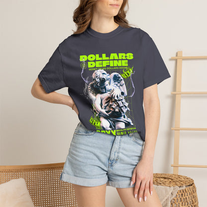 Comfort Colors® Dollars Define Money Angel Shirt, Hustle Culture T-Shirt, Streetwear Design, Motivationsgeschenk, Urbane Modekunst