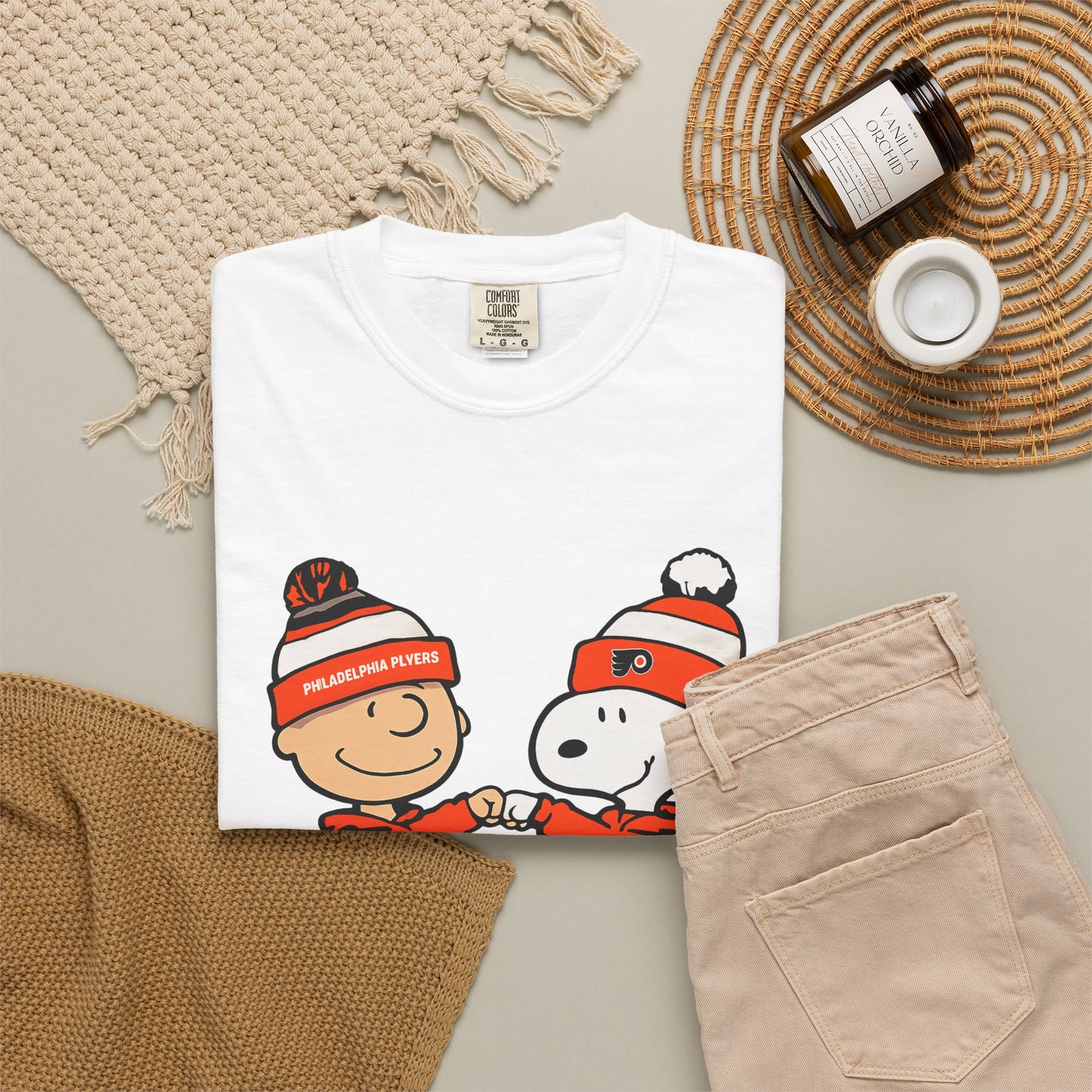 Comfort Colors® Snoopy & Charlie Brown Philadelphia Flyers T-Shirt, Flyers Fan Shirt, Philadelphia Hockey Fan Hoodie, Retro NHL Philly Shirt