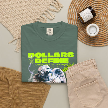 Comfort Colors® Dollars Define Money Angel Shirt, Hustle Culture T-Shirt, Streetwear Design, Motivationsgeschenk, Urbane Modekunst