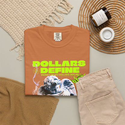 Comfort Colors® Dollars Define Money Angel Shirt, Hustle Culture T-Shirt, Streetwear Design, Motivationsgeschenk, Urbane Modekunst