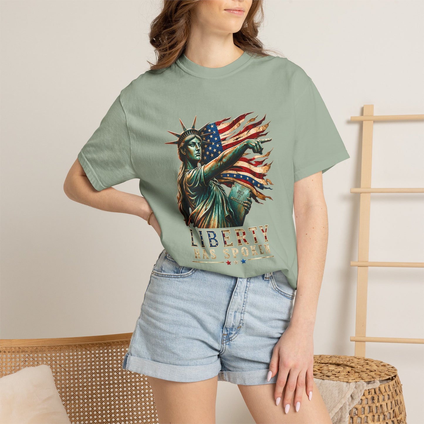 Comfort Colors® Sophie Cunningham Point Signature Basketball Shirt, Lady Liberty T-Shirt