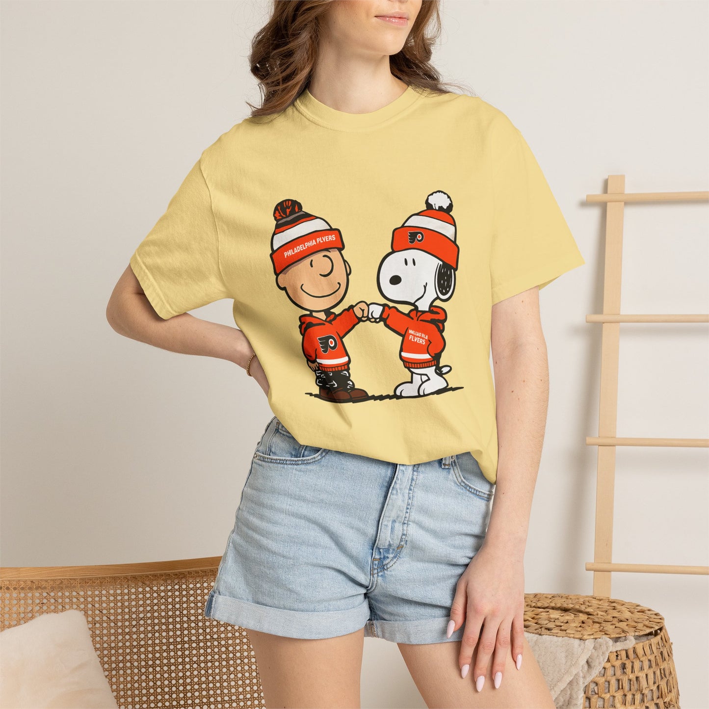 Comfort Colors® Snoopy & Charlie Brown Philadelphia Flyers T-Shirt, Flyers Fan Shirt, Philadelphia Hockey Fan Hoodie, Retro NHL Philly Shirt