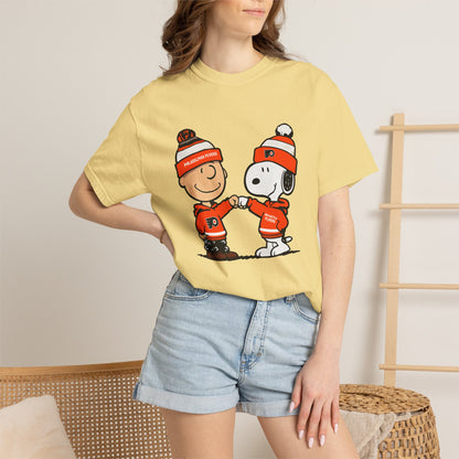 Comfort Colors® Snoopy & Charlie Brown Philadelphia Flyers T-Shirt, Flyers Fan Shirt, Philadelphia Hockey Fan Hoodie, Retro NHL Philly Shirt