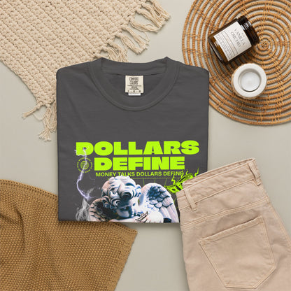 Comfort Colors® Dollars Define Money Angel Shirt, Hustle Culture T-Shirt, Streetwear Design, Motivationsgeschenk, Urbane Modekunst
