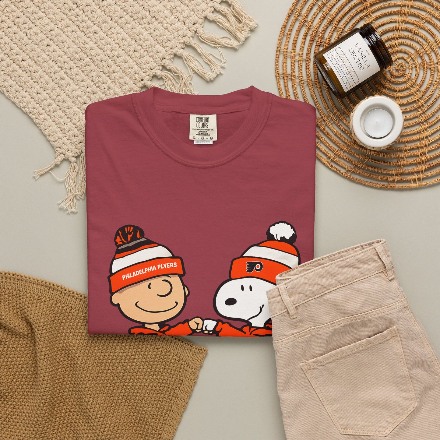 Comfort Colors® Snoopy & Charlie Brown Philadelphia Flyers T-Shirt, Flyers Fan Shirt, Philadelphia Hockey Fan Hoodie, Retro NHL Philly Shirt