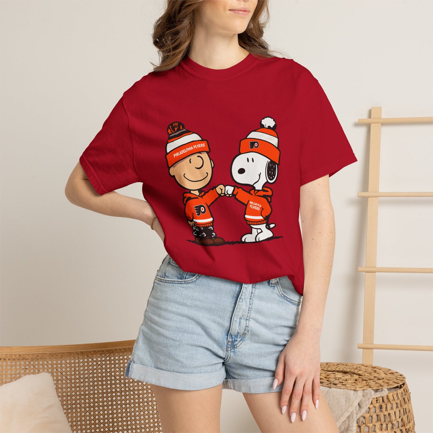 Comfort Colors® Snoopy & Charlie Brown Philadelphia Flyers T-Shirt, Flyers Fan Shirt, Philadelphia Hockey Fan Hoodie, Retro NHL Philly Shirt