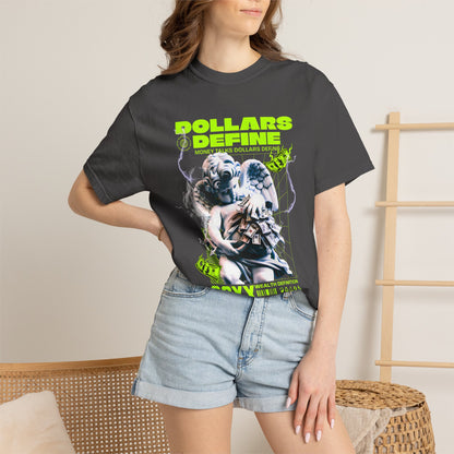 Comfort Colors® Dollars Define Money Angel Shirt, Hustle Culture T-Shirt, Streetwear Design, Motivationsgeschenk, Urbane Modekunst