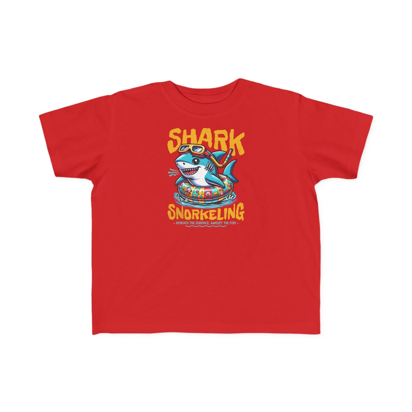 Shark Snorkeling Toddler Shirt, Funny Kids Beach Tee, Shark Graphic Tshirt, Summer Vacation Shirt for Boys Girls, Pool Party Gift for Kids