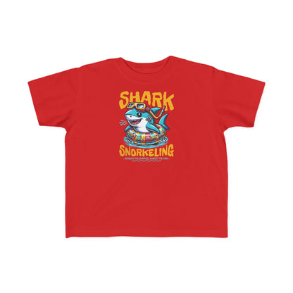 Shark Snorkeling Toddler Shirt, Funny Kids Beach Tee, Shark Graphic Tshirt, Summer Vacation Shirt for Boys Girls, Pool Party Gift for Kids