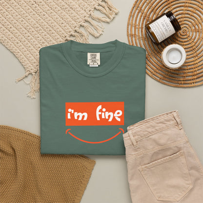 Comfort Colors® I'm Fine Shirt, Sarcastic Humor Shirt, Mental Health Shirt, Funny Therapy Gift, Therapy Shirt, Drowning Shirt, Gift for Her