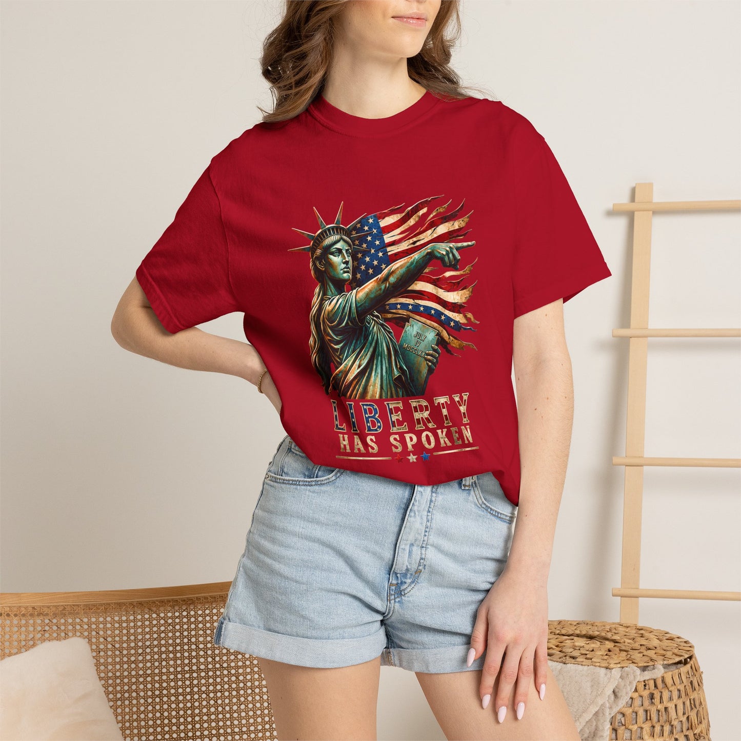Comfort Colors® Sophie Cunningham Point Signature Basketball Shirt, Lady Liberty T-Shirt
