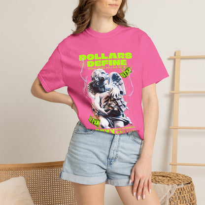 Comfort Colors® Dollars Define Money Angel Shirt, Hustle Culture T-Shirt, Streetwear Design, Motivationsgeschenk, Urbane Modekunst