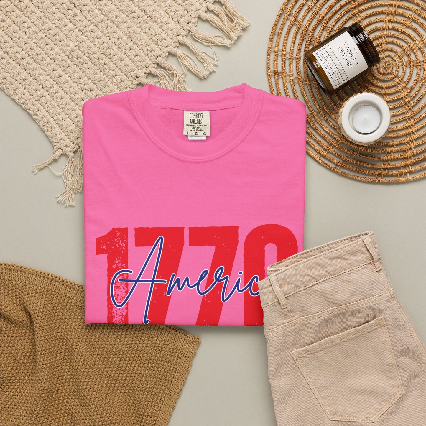 Comfort Colors® 1776 America It's All About Freedom Shirt, American Independence Shirt, 1776-2026, July 4th Tee, Betsy Ross Vintage Flag