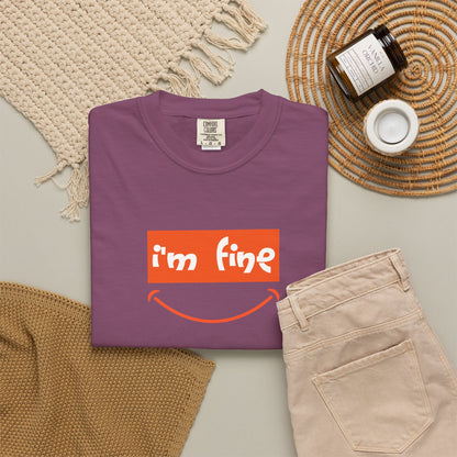Comfort Colors® I'm Fine Shirt, Sarcastic Humor Shirt, Mental Health Shirt, Funny Therapy Gift, Therapy Shirt, Drowning Shirt, Gift for Her