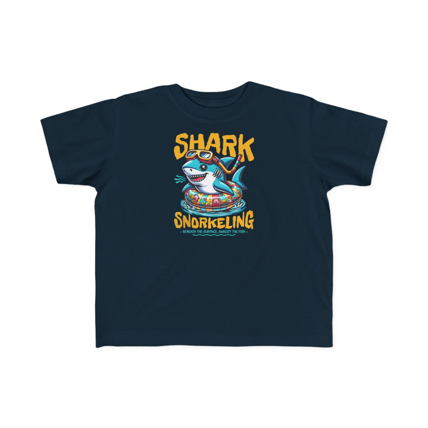Shark Snorkeling Toddler Shirt, Funny Kids Beach Tee, Shark Graphic Tshirt, Summer Vacation Shirt for Boys Girls, Pool Party Gift for Kids