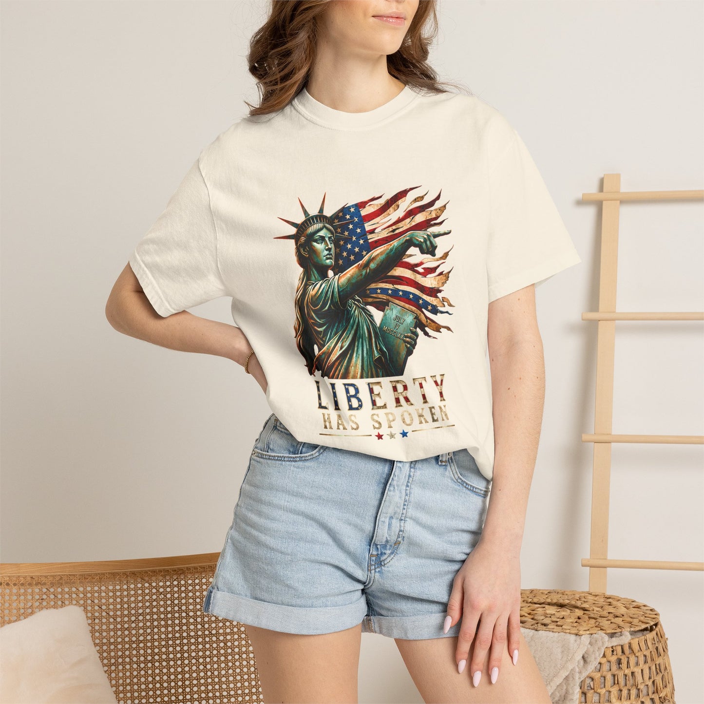 Comfort Colors® Sophie Cunningham Point Signature Basketball Shirt, Lady Liberty T-Shirt