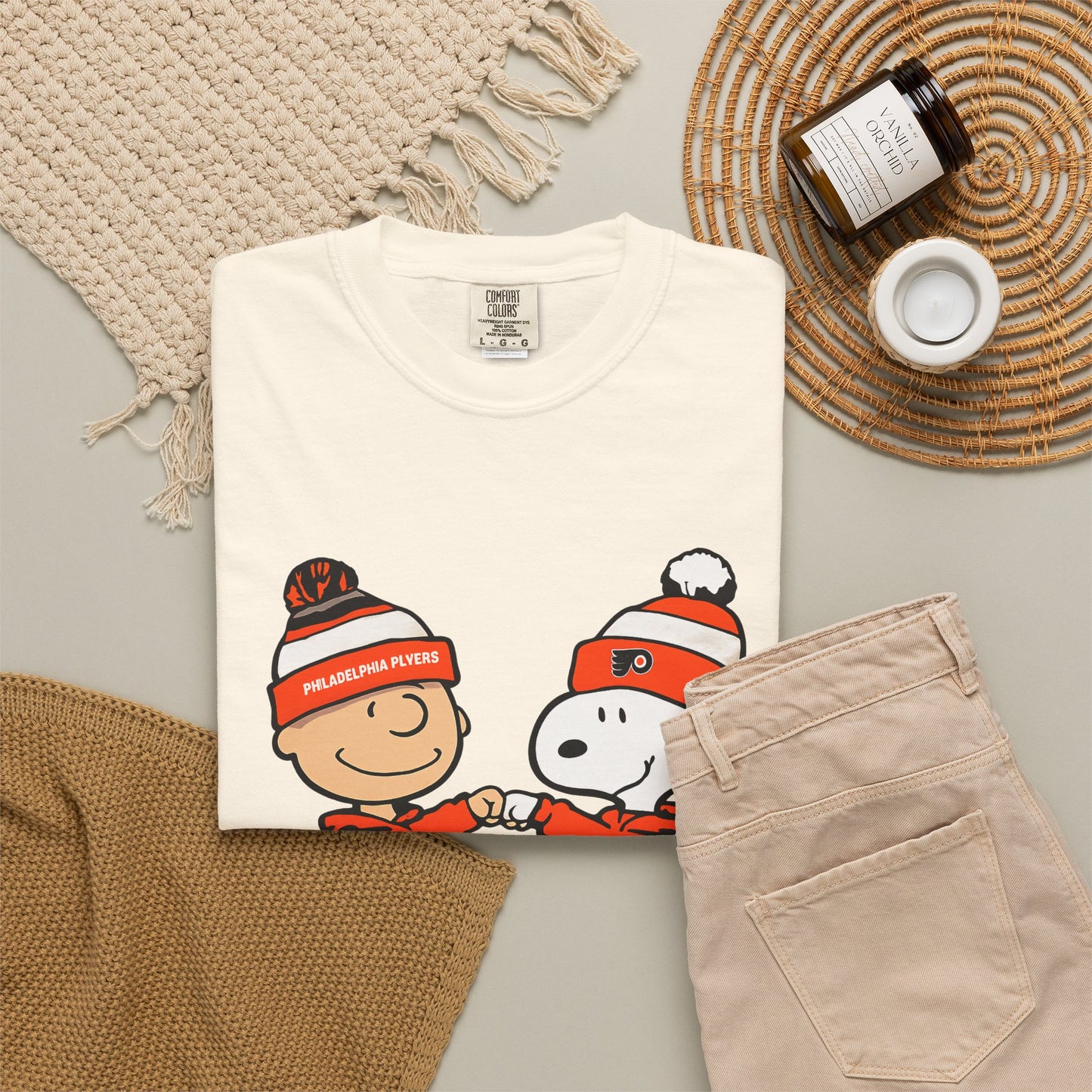 Comfort Colors® Snoopy & Charlie Brown Philadelphia Flyers T-Shirt, Flyers Fan Shirt, Philadelphia Hockey Fan Hoodie, Retro NHL Philly Shirt