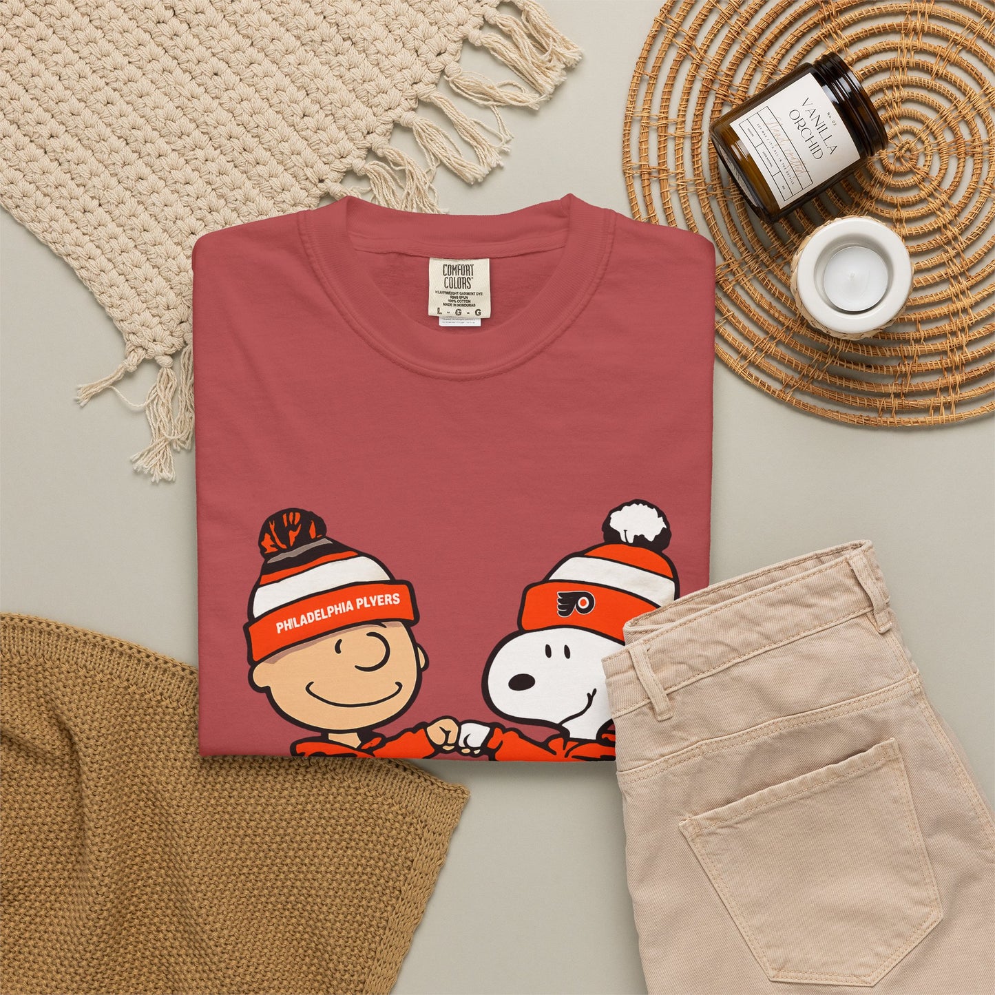 Comfort Colors® Snoopy & Charlie Brown Philadelphia Flyers T-Shirt, Flyers Fan Shirt, Philadelphia Hockey Fan Hoodie, Retro NHL Philly Shirt