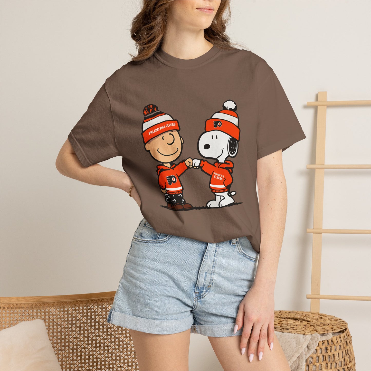 Comfort Colors® Snoopy & Charlie Brown Philadelphia Flyers T-Shirt, Flyers Fan Shirt, Philadelphia Hockey Fan Hoodie, Retro NHL Philly Shirt