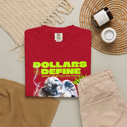 Comfort Colors® Dollars Define Money Angel Shirt, Hustle Culture T-Shirt, Streetwear Design, Motivationsgeschenk, Urbane Modekunst