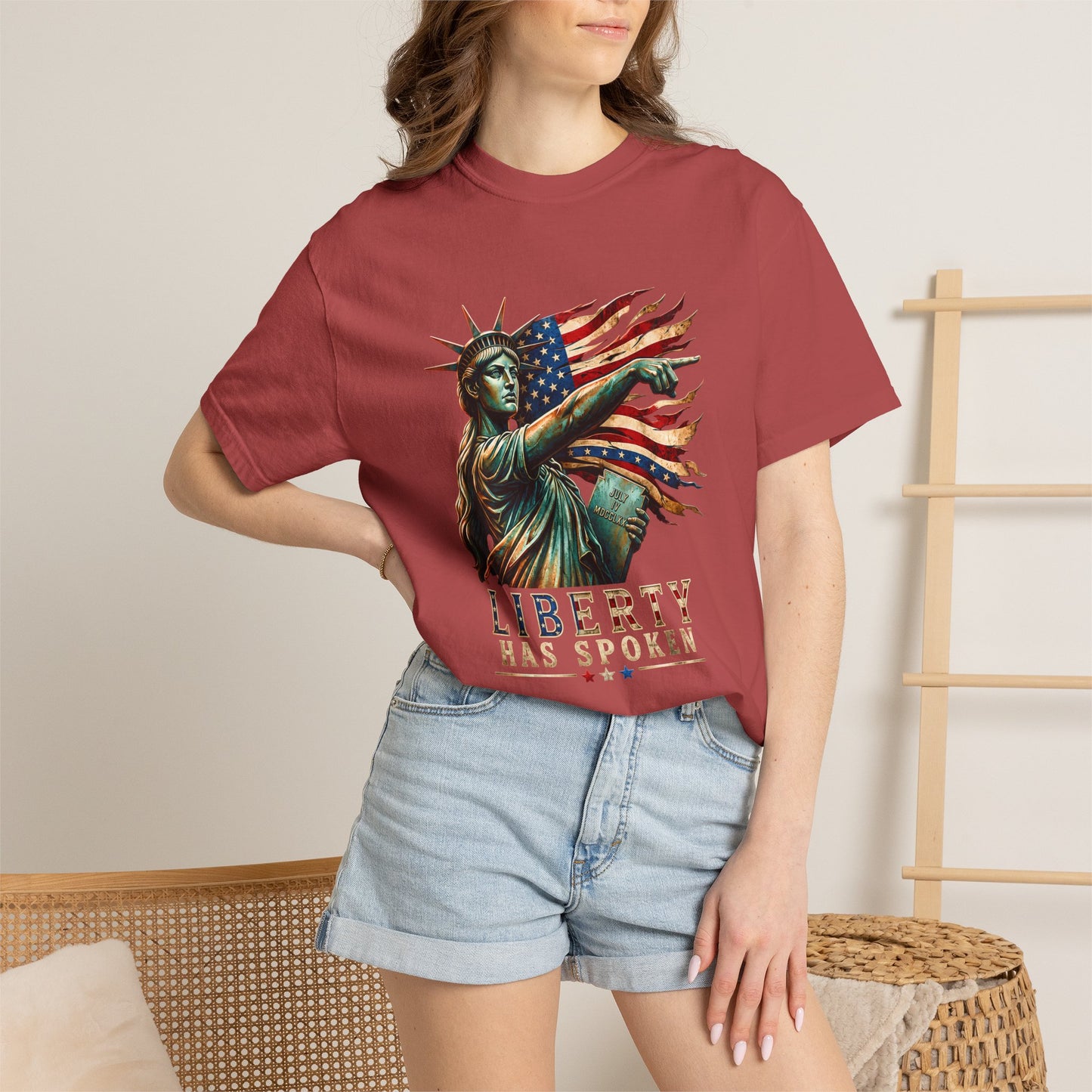 Comfort Colors® Sophie Cunningham Point Signature Basketball Shirt, Lady Liberty T-Shirt