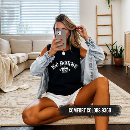 Comfort Colors® No Doubt Band Unisex Tanktop, 90er Ska Punk Rock Grafik-T-Shirt, Tragic Kingdom Ära Orange Crop Top, Retro Gwen Stefani Fan Geschenk