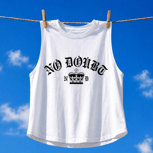 No Doubt Band Unisex Tank top, 90s Ska Punk Rock Graphic Tee, Tragic Kingdom Era Orange Crop Top, Retro Gwen Stefani Fan Gift