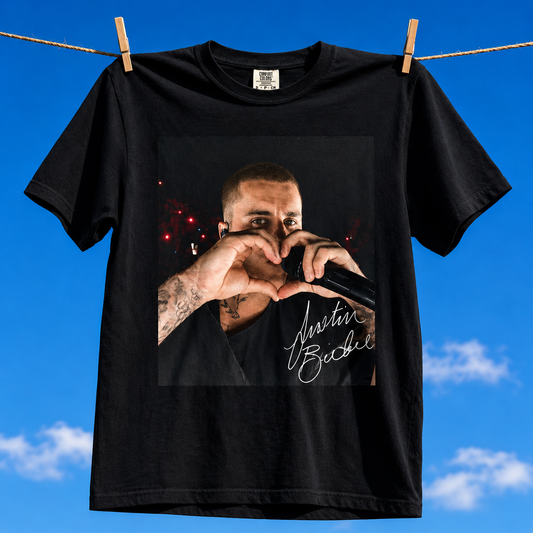 Comfort Colors® Justin Bieber Heart Sign Vintage Shirt, Retro Music T-Shirt, Tour 2026 Tee