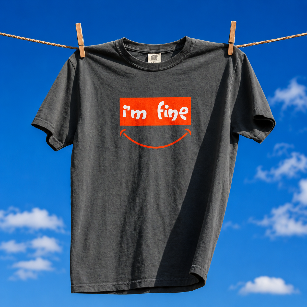 Comfort Colors® I'm Fine Shirt, Sarcastic Humor Shirt, Mental Health Shirt, Funny Therapy Gift, Therapy Shirt, Drowning Shirt, Gift for Her