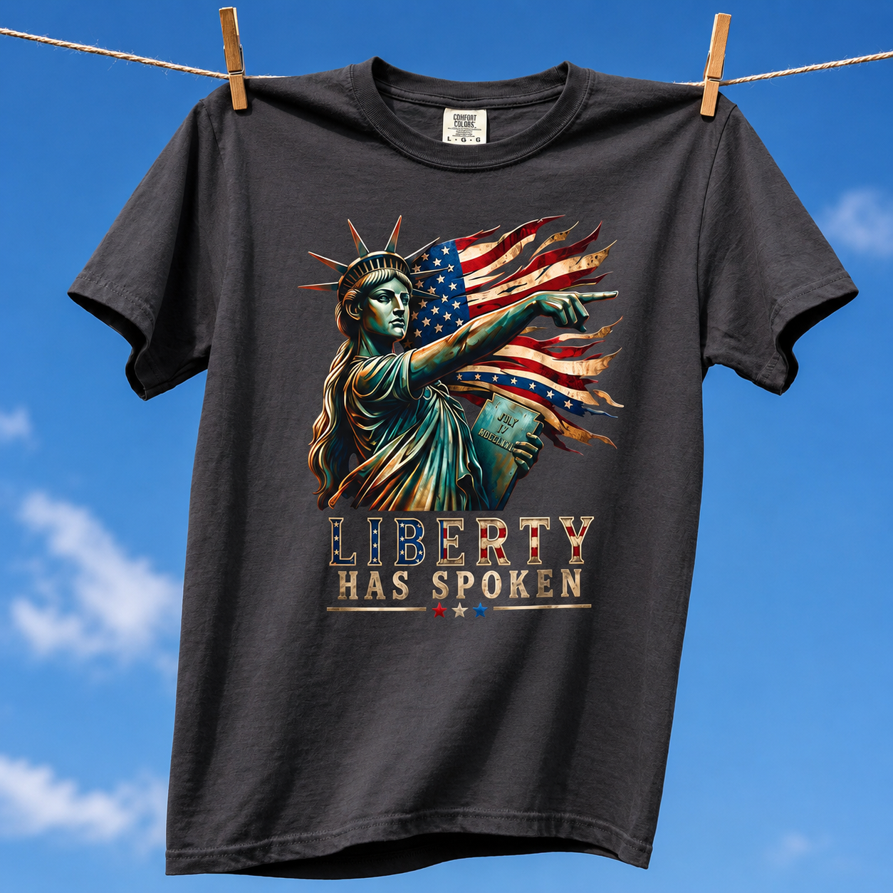 Comfort Colors® Sophie Cunningham Point Signature Basketball Shirt, Lady Liberty T-Shirt