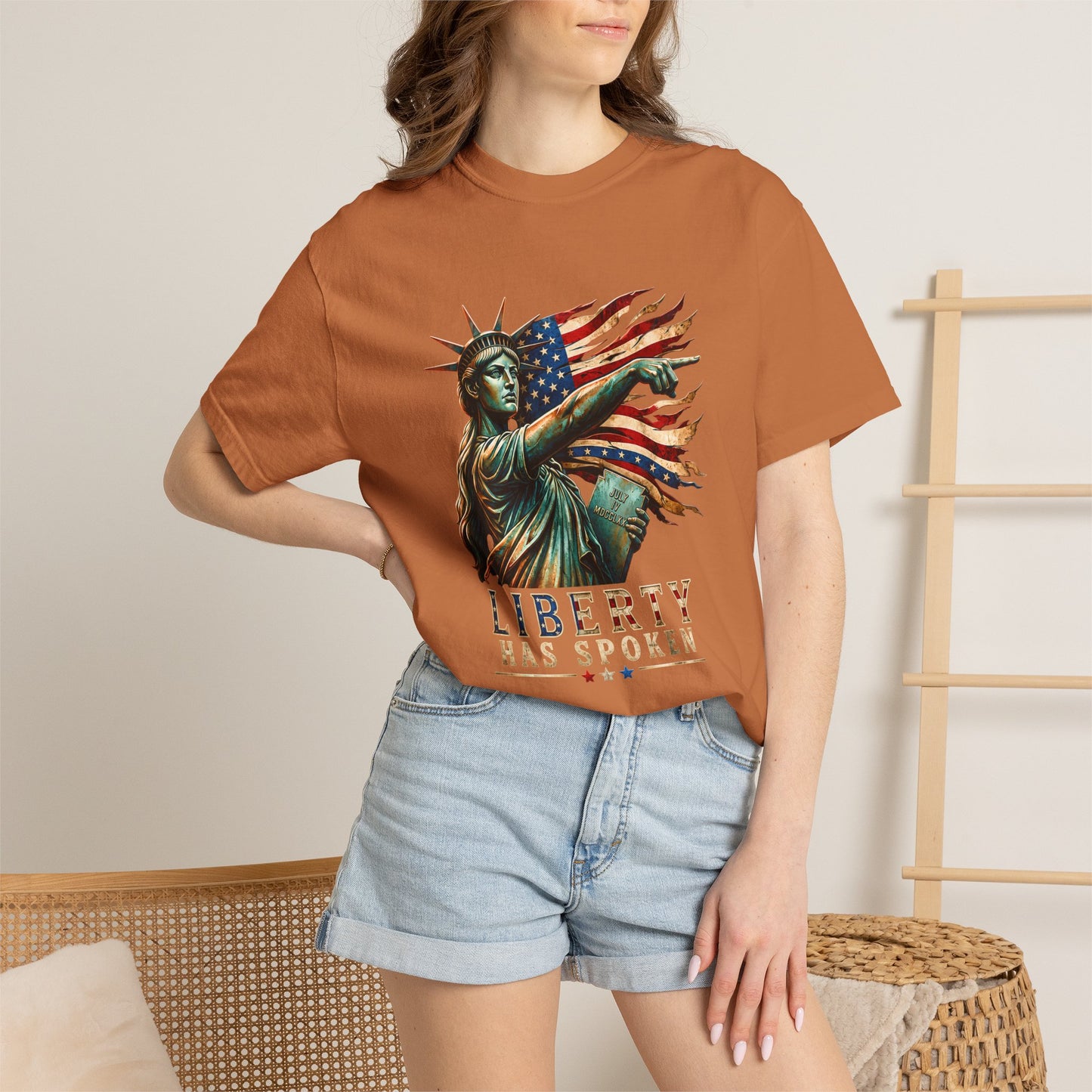 Comfort Colors® Sophie Cunningham Point Signature Basketball Shirt, Lady Liberty T-Shirt