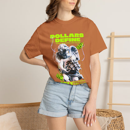 Comfort Colors® Dollars Define Money Angel Shirt, Hustle Culture T-Shirt, Streetwear Design, Motivationsgeschenk, Urbane Modekunst