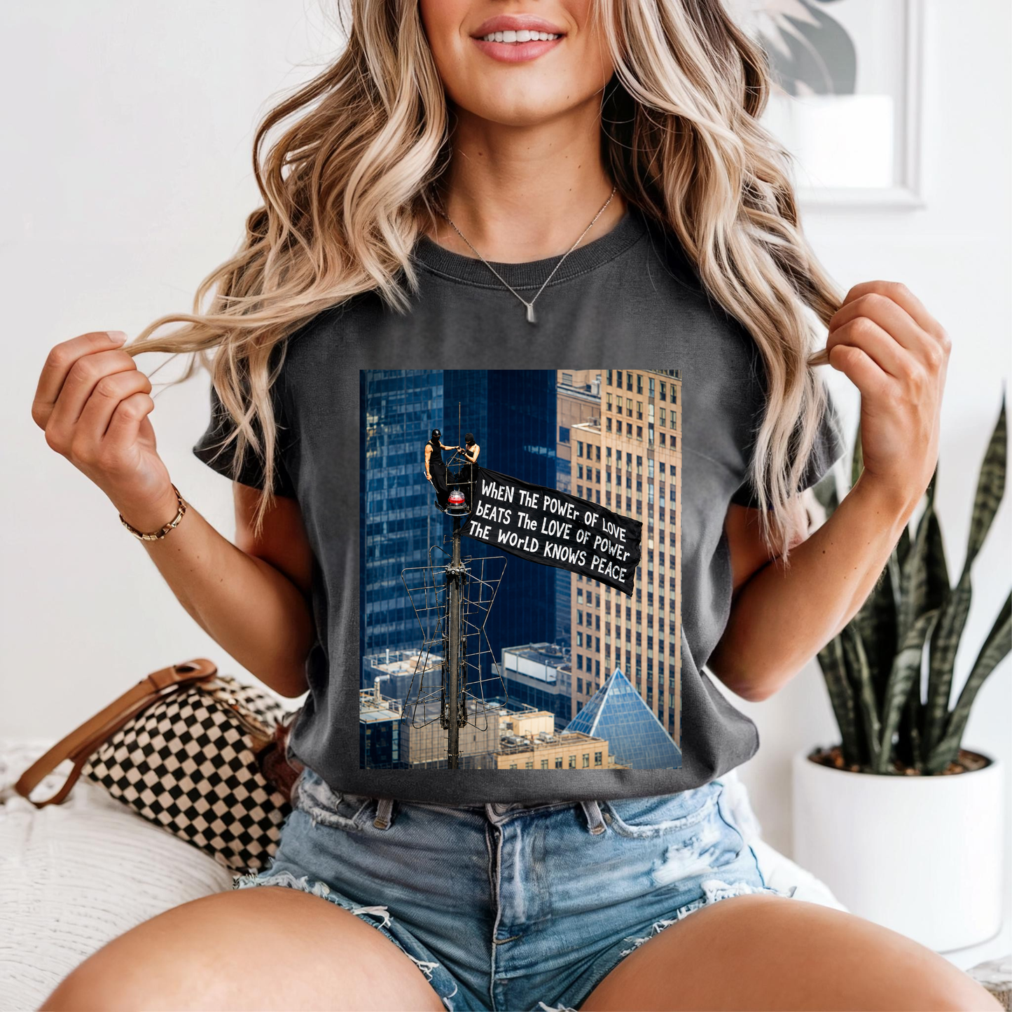 Comfort Colors® When The Power of Love Beats The Love of Power The World Knows Peace T-shirt, arrested for love shirt