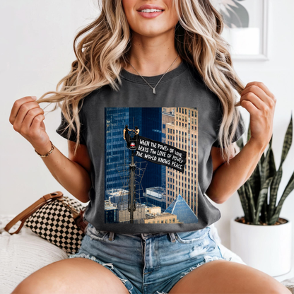 Comfort Colors® When The Power of Love Beats The Love of Power The World Knows Peace T-shirt, arrested for love shirt