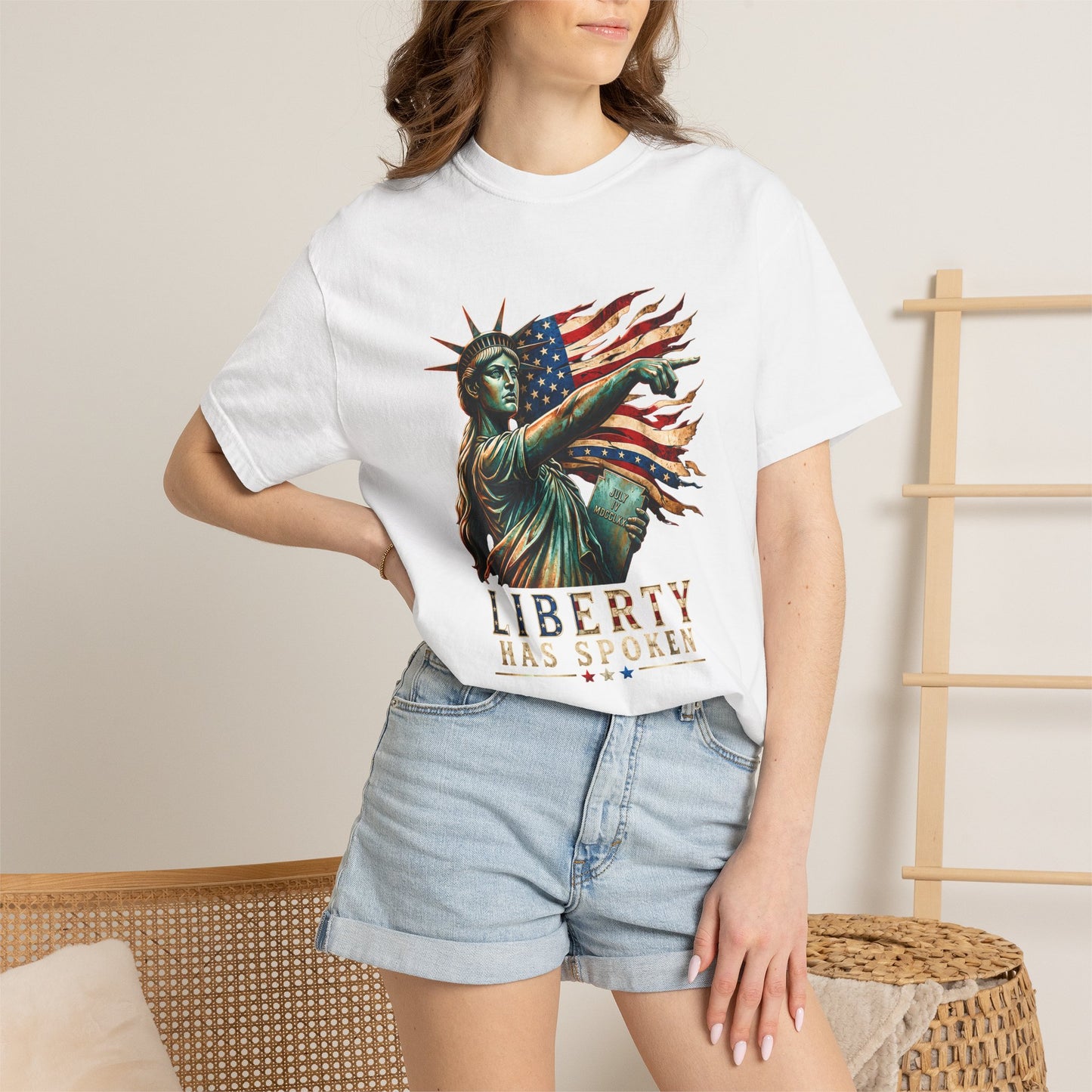Comfort Colors® Sophie Cunningham Point Signature Basketball Shirt, Lady Liberty T-Shirt