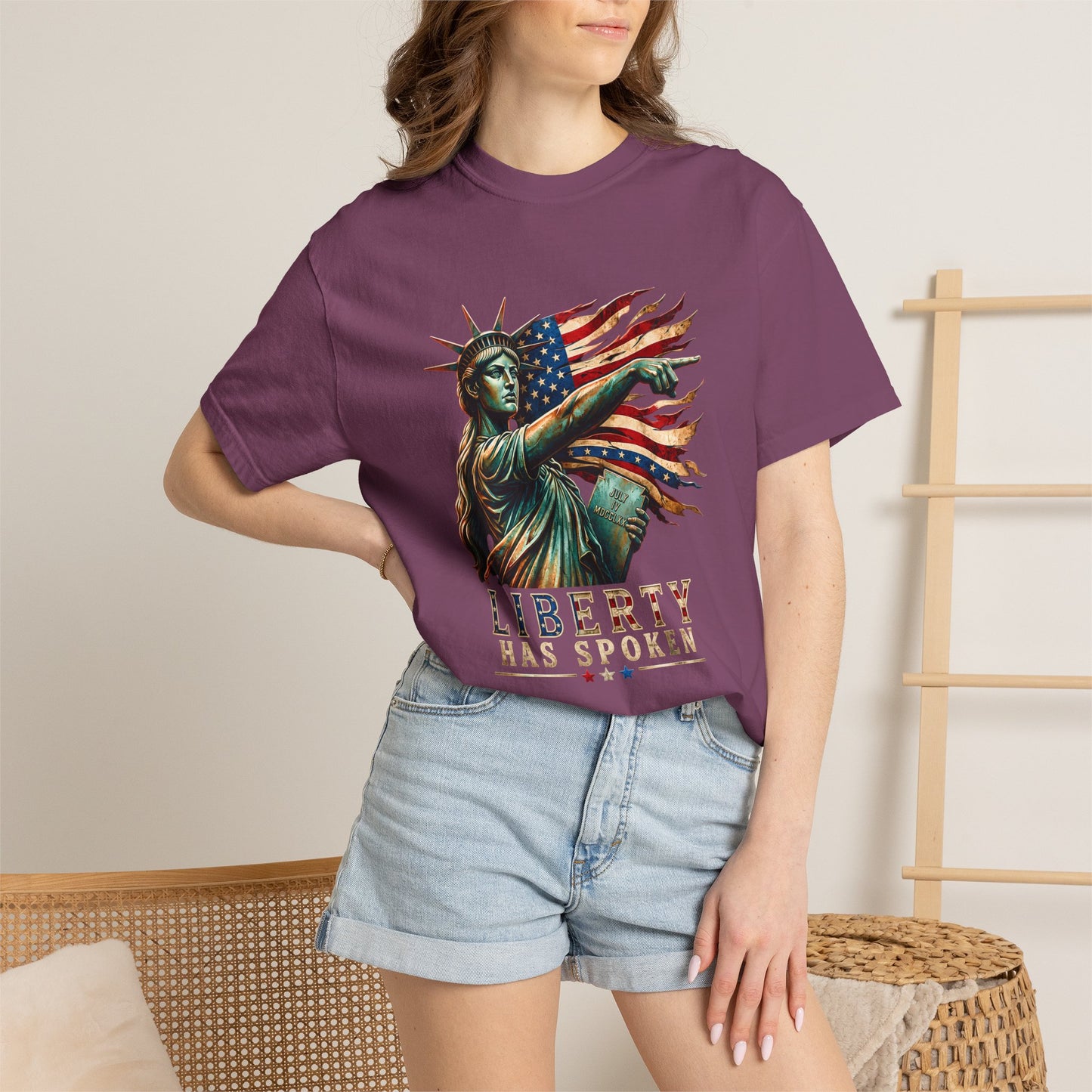 Comfort Colors® Sophie Cunningham Point Signature Basketball Shirt, Lady Liberty T-Shirt