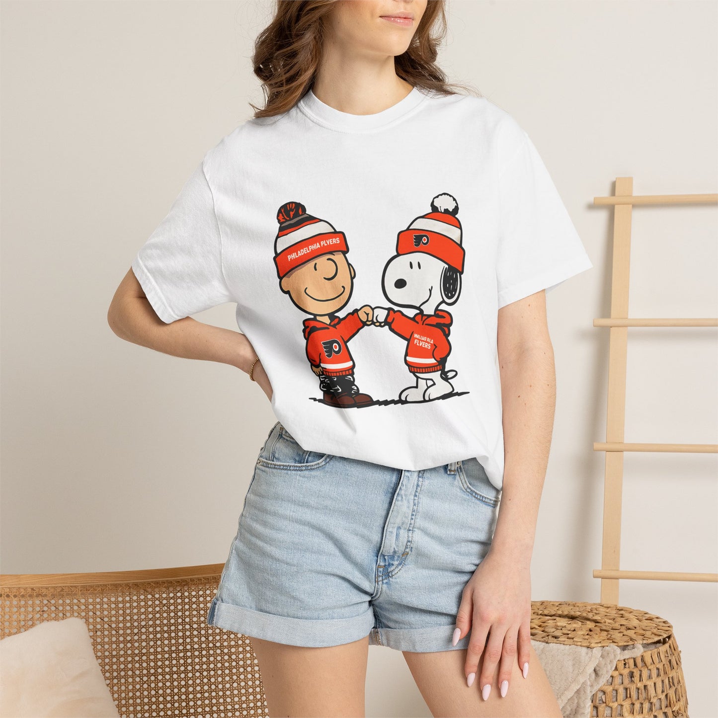 Comfort Colors® Snoopy & Charlie Brown Philadelphia Flyers T-Shirt, Flyers Fan Shirt, Philadelphia Hockey Fan Hoodie, Retro NHL Philly Shirt