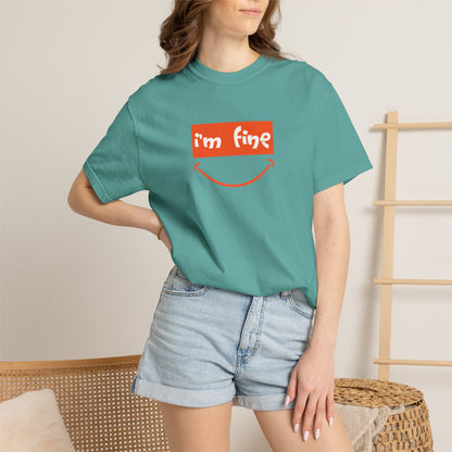 Comfort Colors® I'm Fine Shirt, Sarcastic Humor Shirt, Mental Health Shirt, Funny Therapy Gift, Therapy Shirt, Drowning Shirt, Gift for Her