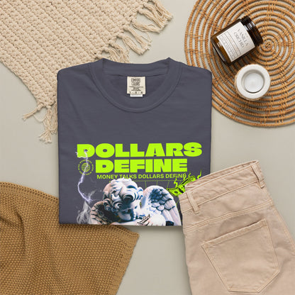 Comfort Colors® Dollars Define Money Angel Shirt, Hustle Culture T-Shirt, Streetwear Design, Motivationsgeschenk, Urbane Modekunst