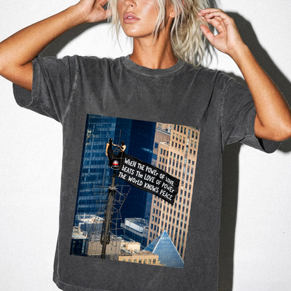 Comfort Colors® When The Power of Love Beats The Love of Power The World Knows Peace T-shirt, arrested for love shirt