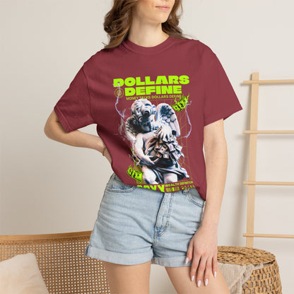 Comfort Colors® Dollars Define Money Angel Shirt, Hustle Culture T-Shirt, Streetwear Design, Motivationsgeschenk, Urbane Modekunst