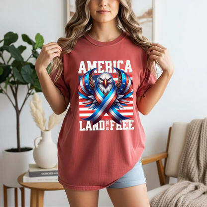 Comfort Colors® America Land of the Free Tshirt, America 250 Shirt, 4th of July Shirt, USA Independence Day Shirt, America Anniversary shirt