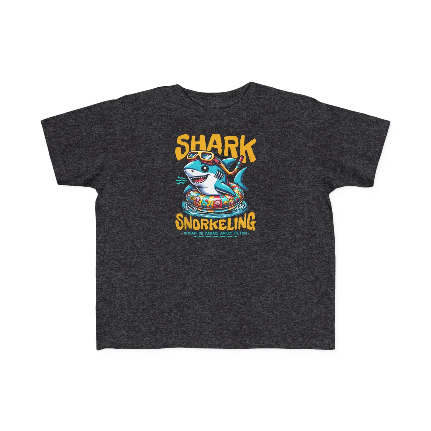 Shark Snorkeling Toddler Shirt, Funny Kids Beach Tee, Shark Graphic Tshirt, Summer Vacation Shirt for Boys Girls, Pool Party Gift for Kids