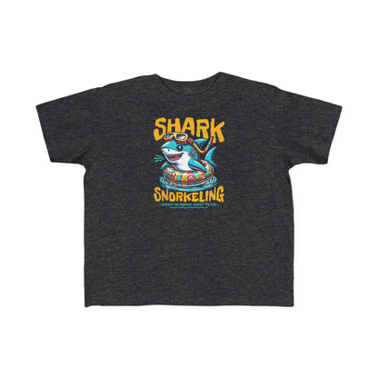 Shark Snorkeling Toddler Shirt, Funny Kids Beach Tee, Shark Graphic Tshirt, Summer Vacation Shirt for Boys Girls, Pool Party Gift for Kids