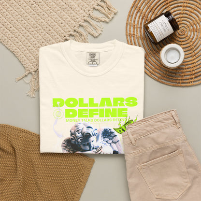 Comfort Colors® Dollars Define Money Angel Shirt, Hustle Culture T-Shirt, Streetwear Design, Motivationsgeschenk, Urbane Modekunst