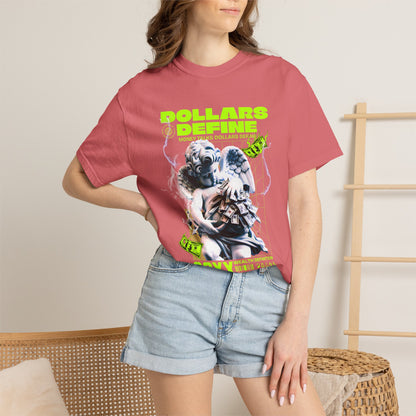 Comfort Colors® Dollars Define Money Angel Shirt, Hustle Culture T-Shirt, Streetwear Design, Motivationsgeschenk, Urbane Modekunst